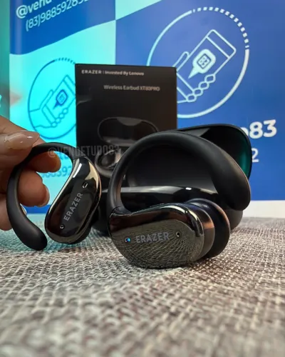 Fone Bluetooth Erazer XT80 Pro TWS Esportivo com Gancho, Modo Game, IPX5