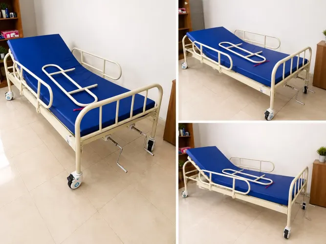 Cama Hospitalar Manual 2 Movimentos com Colchão - Estado de Nova
