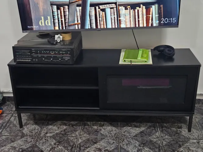 Rack para tv preto mdf