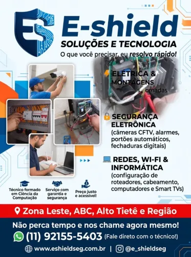 Instalação e Reparos: Elétrica, Portão Automático, Câmeras e Informática