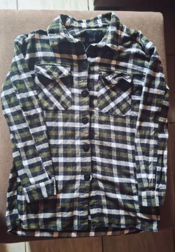 Camisa manga longa quadriculada verde 