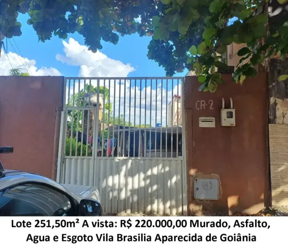 Leia a descrição: Lote 251,50m² (Murado, Asfalto, Agua e Esgoto) Vila Brasilia