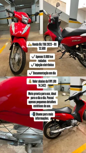 Honda Biz 110i 2023 - Apenas 9.000 km - R$ 13.500