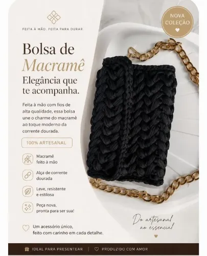Linda Bolsa em macramê - nova
