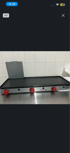Chapa a gás paga lanches e hot dog