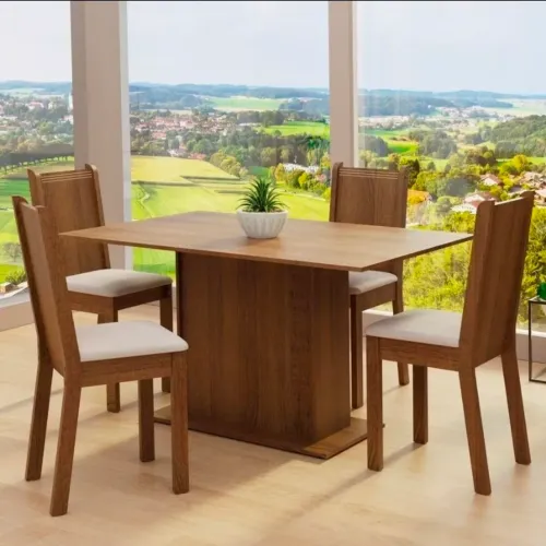 MESA COM 4 CADEIRAS, AINDA CAIXA!