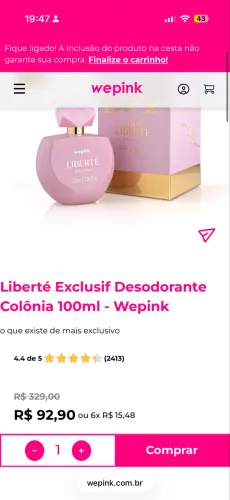 Perfume wepink liberte exclusif 
