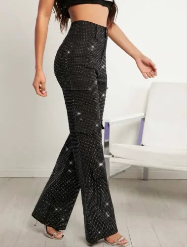 Calça cravejada SHEIN 