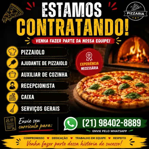 OPORTUNIDADE DE EMPREGO - PIZZARIA