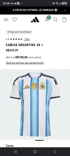 Camisa da Argentina 2026 Original / Adidas