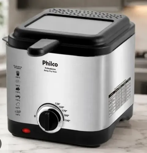 Fritadeira a Óleo Elétrica Philco 900W Inox 1,8 Litros, 