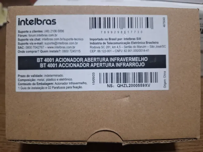 BT 4001 ACIONADOR ABERTURA INFRAVERMELHO