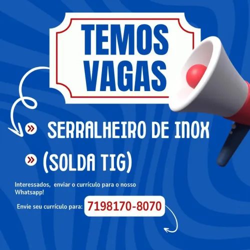 VAGA PARA SERRALHEIRO DE INOX