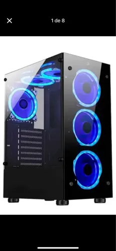 Gabinete gamer ATX Rise Mode Glass 06x black em vidro temperado S/fan cor preto