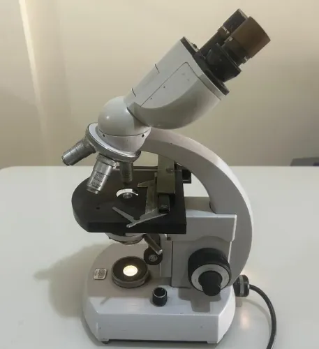 Microscópio Carl Zeiss antigo, padrão, binóculo