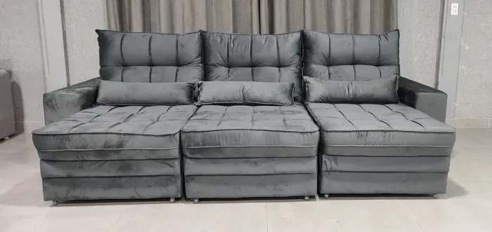 SOFÁ TOQUIO DE 290CM - VALENTIM ESTOFADOS - A PRONTA ENTREGA, ENTREGA GRÁTIS