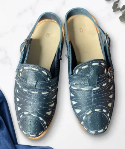 Sandália Xô Boi Masculina Couro Legítimo Azul Escuro Premium