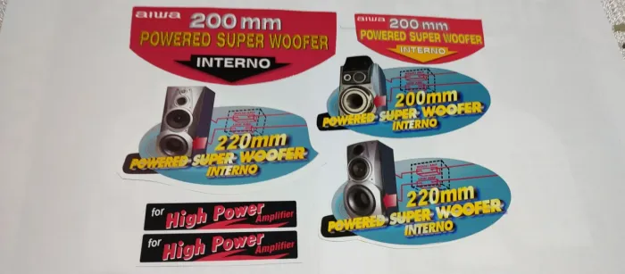 Adesivos acessórios par de caixas acústicas Aiwa ( ler descrição ) Sony Philips gradiente