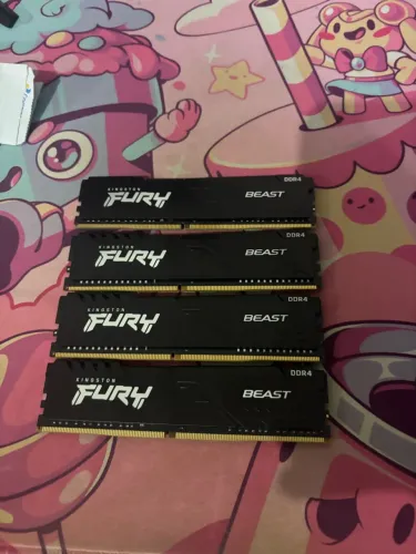 Kit Memória RAM Kingston Fury Beast 16GB (2x8GB) DDR4 3200MHz CL16