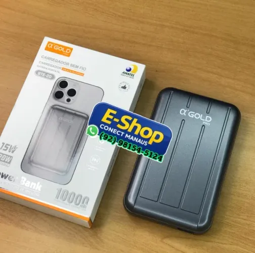 Carregador Portatil Power Bank Magnetico Indução 15w 10.000Mah - Agold - Bte - 20
