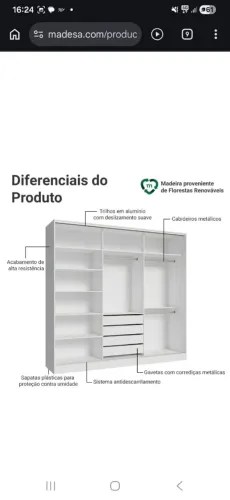 Guarda roupa novo na caixa nunca montado comprei mudei e e muito grande pra casa nova