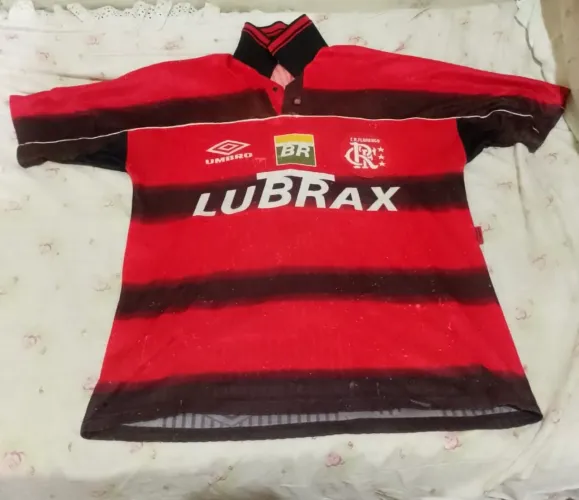 CAMISA FLAMENGO 1997 XL USADA PELO ATHIRSON EM JOGO
