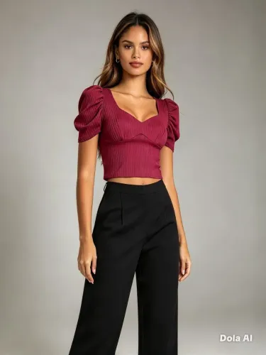 Cropedd+ calça social feminina