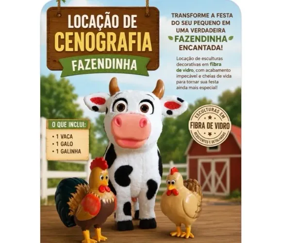 Aluguel de esculturas tema fazendinha 