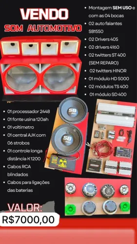 Som automotivo completo (somente pix)