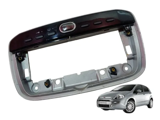 Moldura Central Painel Radio Fiat Punto 2013 Preto