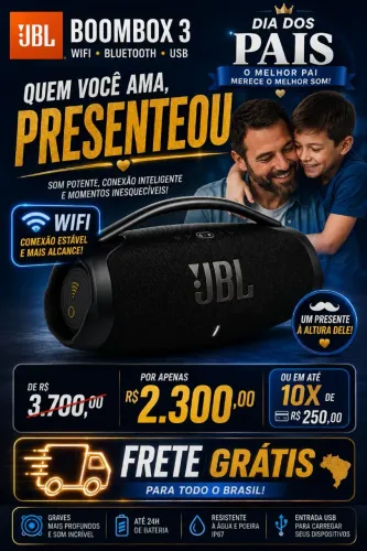 Caixa de Som JBL Boombox 3 Wi-Fi Bluetooth