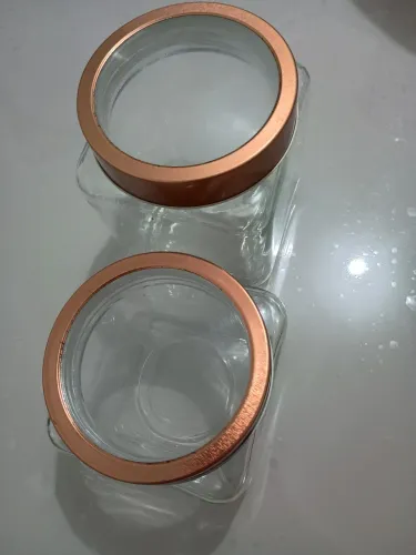 2 Potes mantimentos vidro Tampa metálica 800ml e 1.2L 35,00