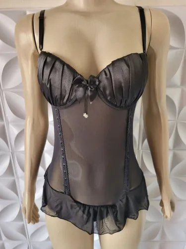 Lingerie Bory com tule e babados tamanho M/G