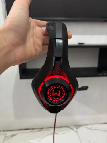 Headset com fio rgb, com adptador para pc