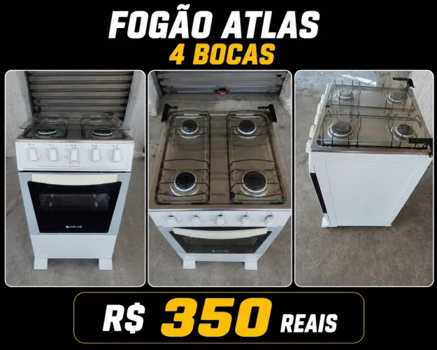 FOGÃO ATLAS 4 BOCAS FUNCIONANDO