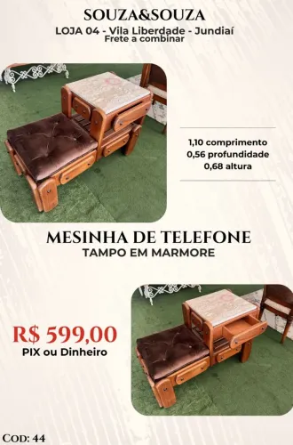 Mesinha de telefone Madeira com gaveta