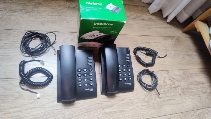 Telefone preto Pleno com fio, Intelbras