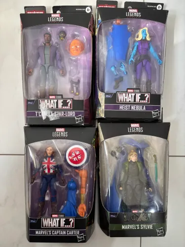 Lote Marvel Legends What If capitão Carter | Sylvie | Nebula | T?challa Star Lord