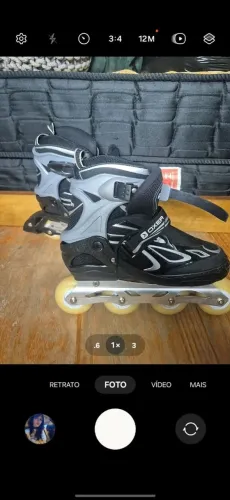 Patins Em Linha Oxer Light Preto/Prata ABEC 7 - Excelente Estado