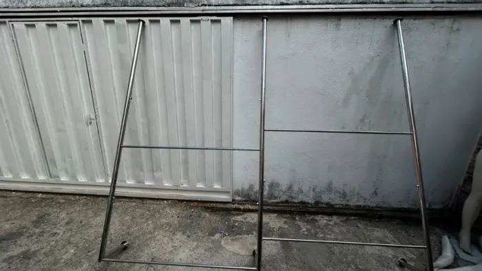 Arara Dupla Reforçada Cromada 2,50m x 2,13m - Alta Capacidade para Loja, Closet ou Brechó