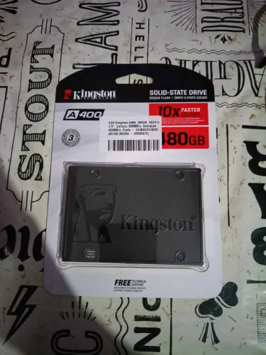 SSD Kingston A400, 480GB, Sata III, Leitura 500MBs Gravação 450MBs, SA400S37/480G