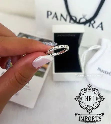 Anel pandora coração infinito 