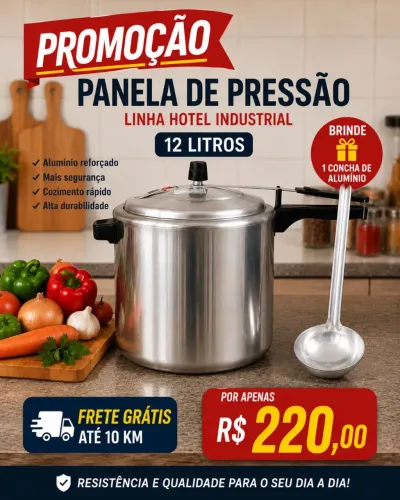 Panela de pressão 12 litros profissional 