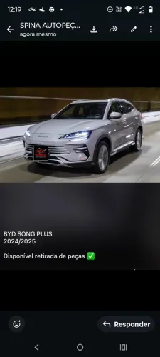 Sucata Byd song plus 2025 para retirada de peças 