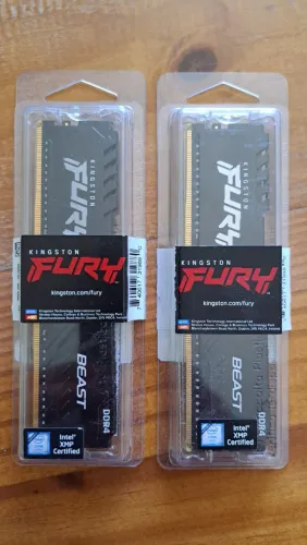 Kit Memória RAM DDR4 32GB (2x16) 3200MHz CL16 Kingston Fury Beast C/ Nota Fiscal