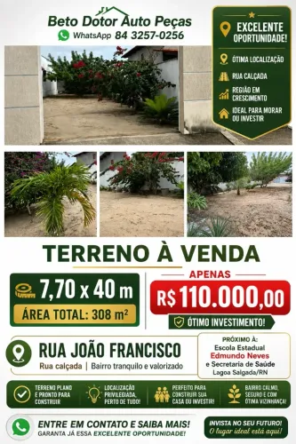 Terreno 308 m² 7,70x40mt