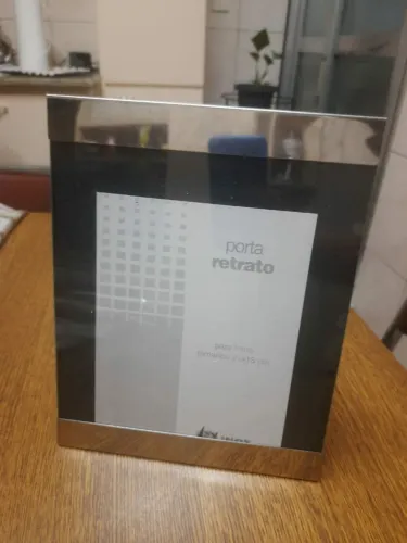 Porta Retrato de vidro com Inox