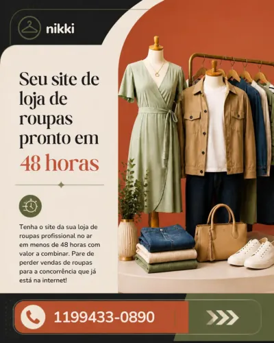 SITE de loja para converter tráfego pago de marketing no Insta e FB.