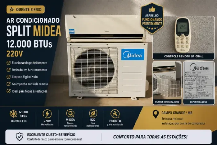 Ar Condicionado Split Midea 12.000 BTUs Quente/Frio 220v