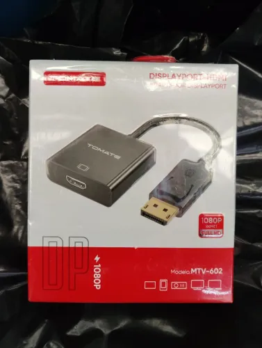 Cabo Conversor DisplayPort HDMI Tomate MTV-602 Preto 15cm FullHD
